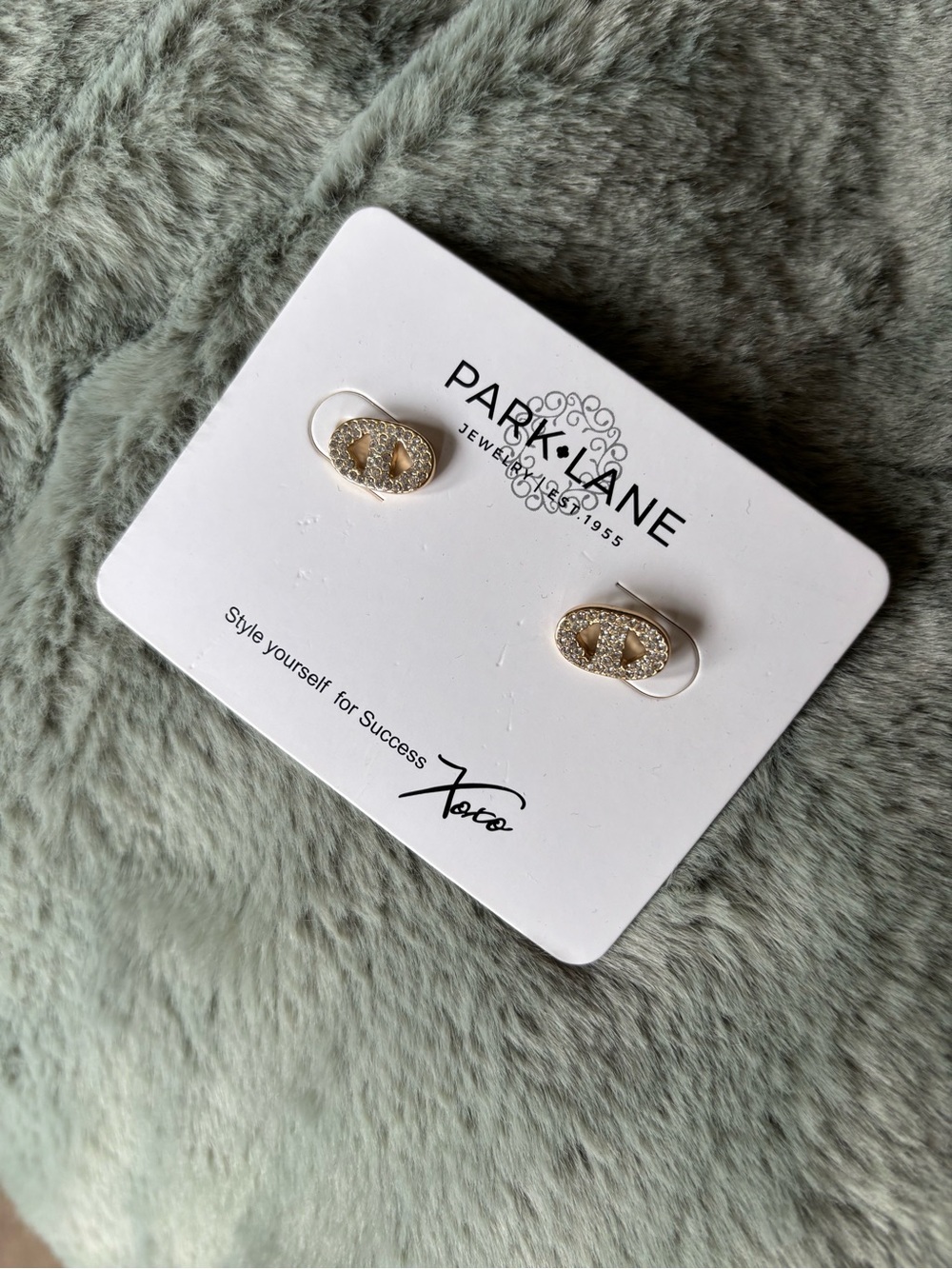Parklane Gold Pave Sparkle Link Studs